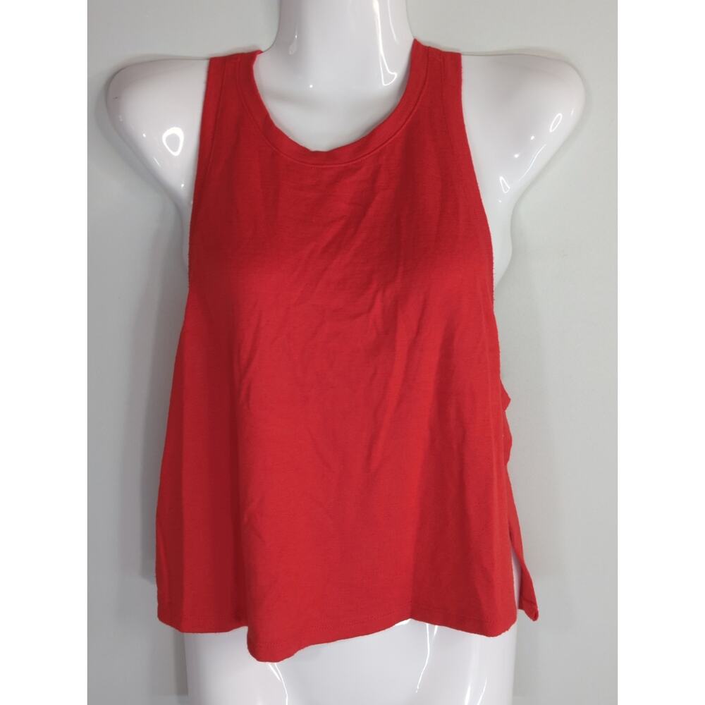 Wilfred Free Red Split Hem Muscle Knit Tank Womens Small Outdoor Althetic Casual